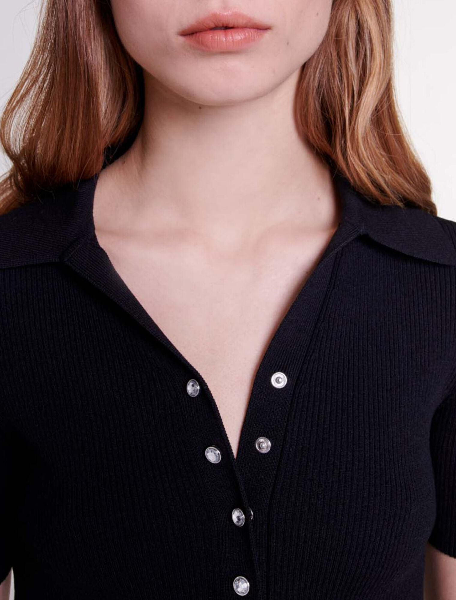 Knit crop top with ties