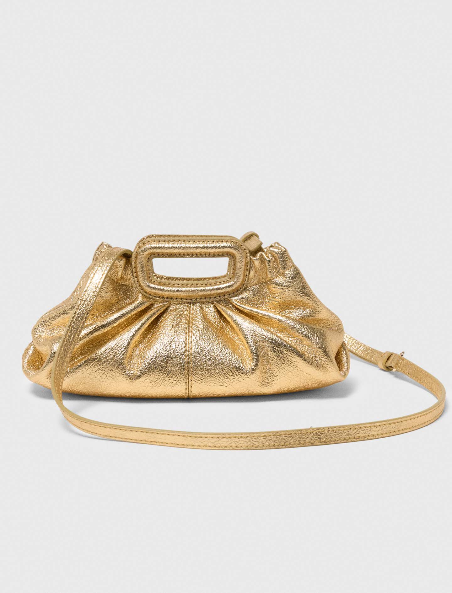Metallic leather Milpli mini Clutch Gold for Women | Maje