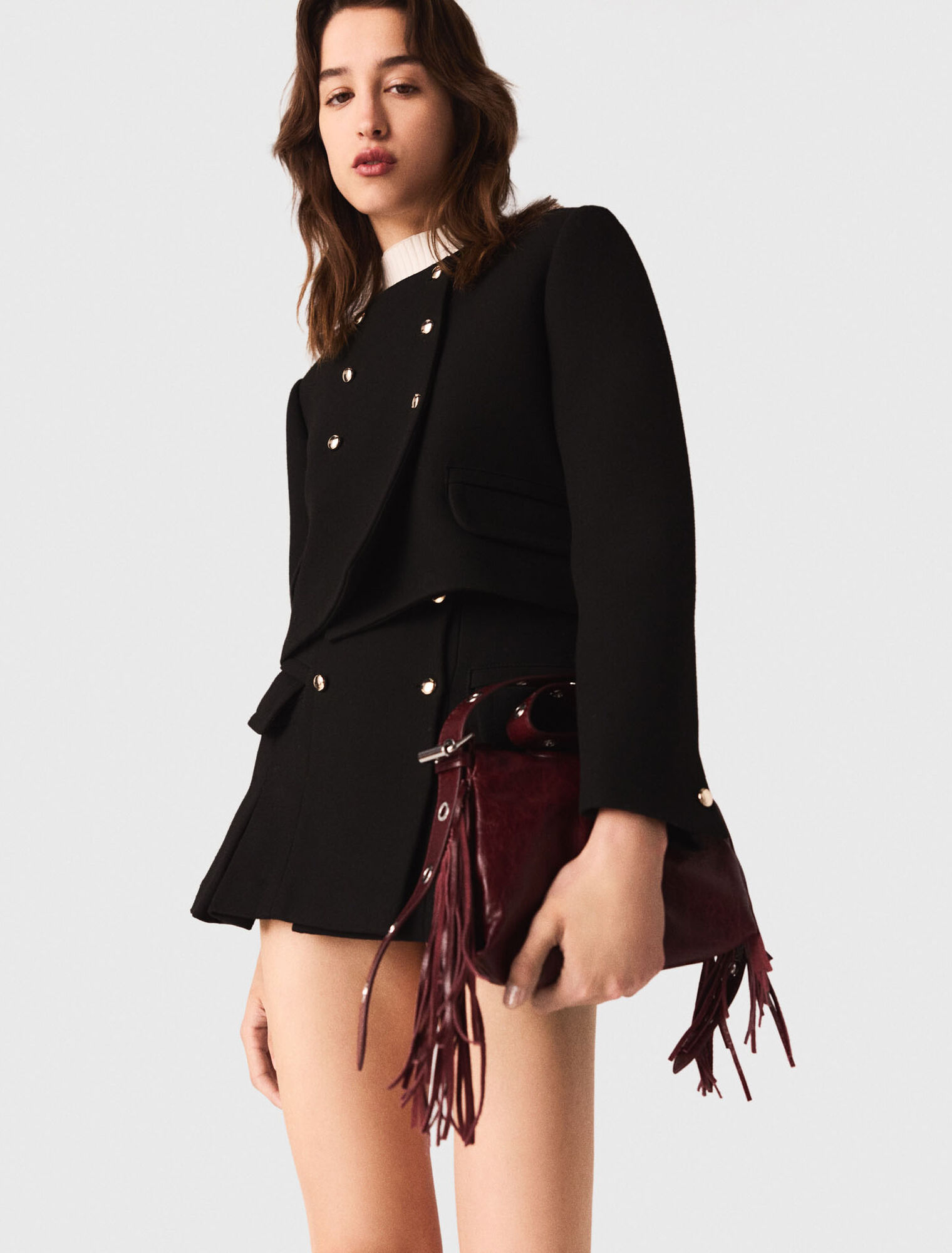 Short jacket with gold buttons