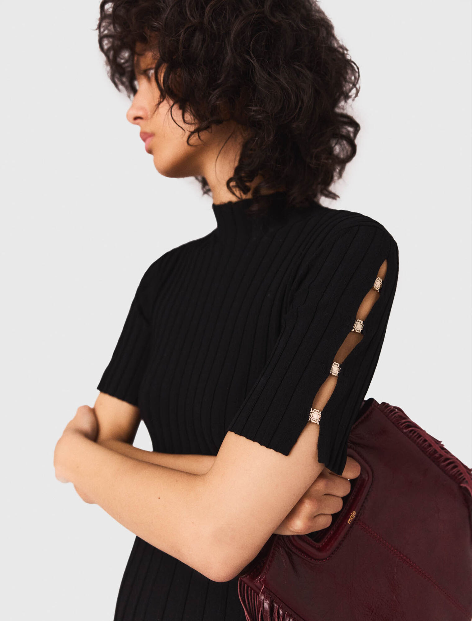 Crackled leather M bag