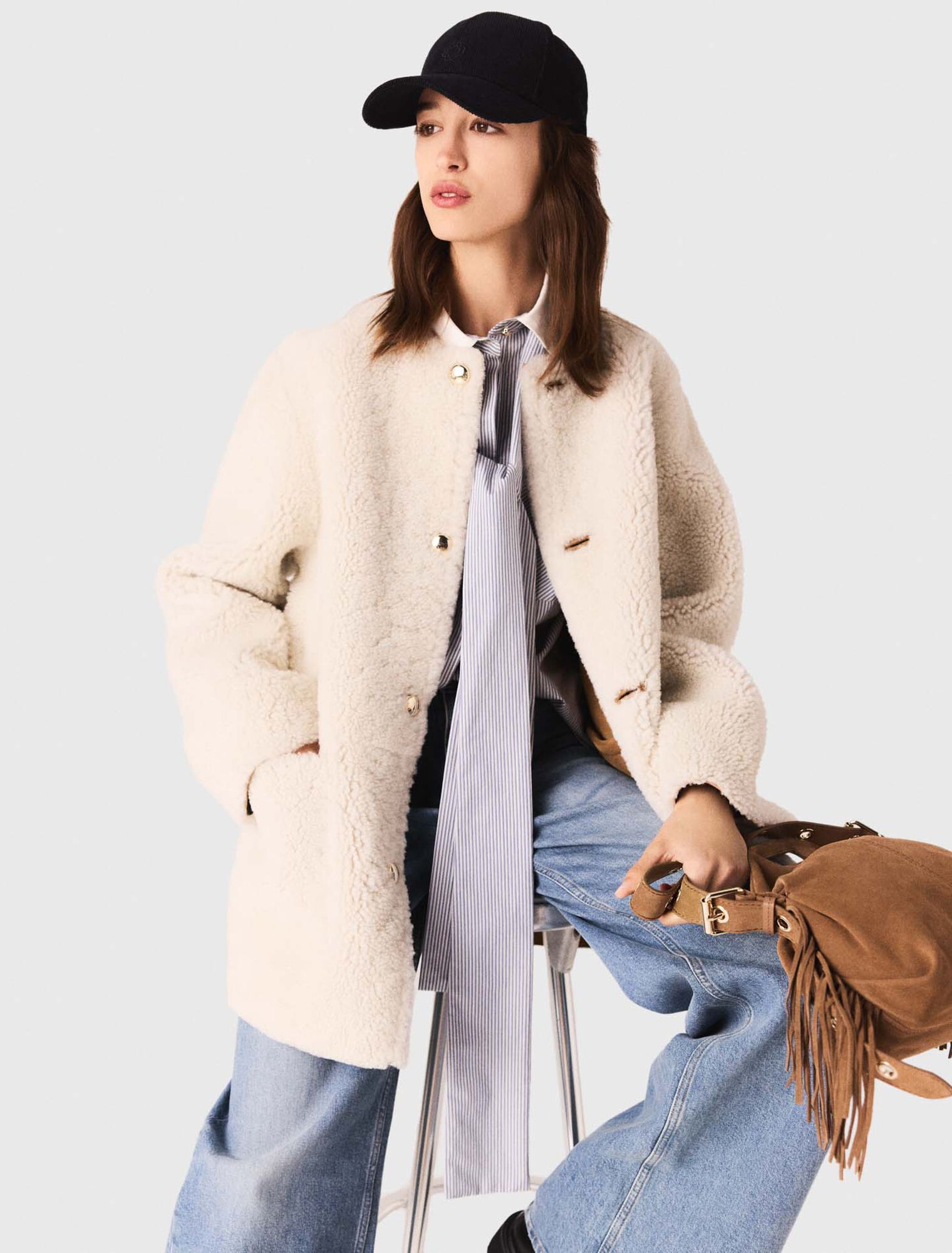 Reversible leather coat