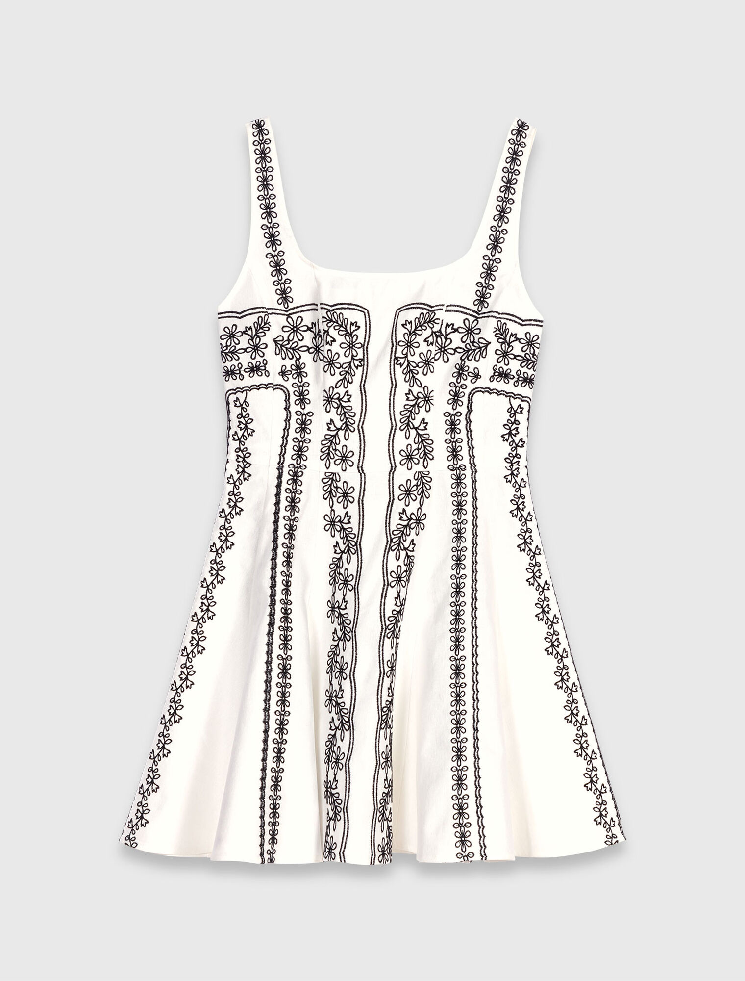 Short embroidered strap dress