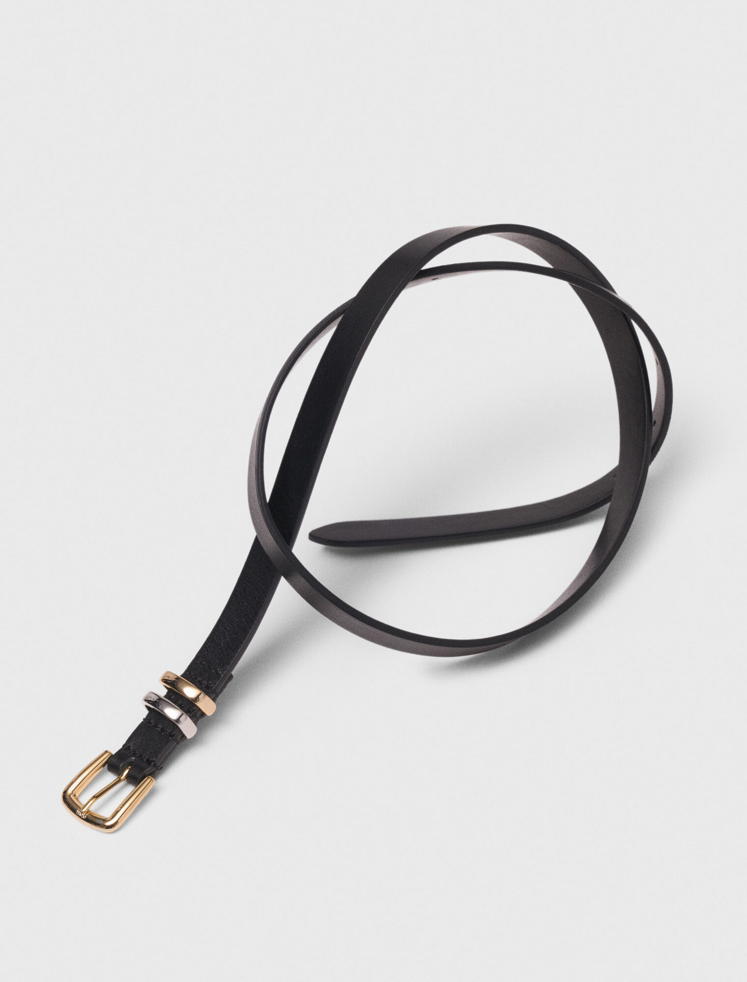 Slim belt with square buckle