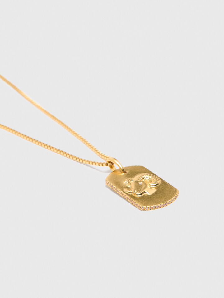Zodiac sign plaque necklace Zodiac sign plaque necklace