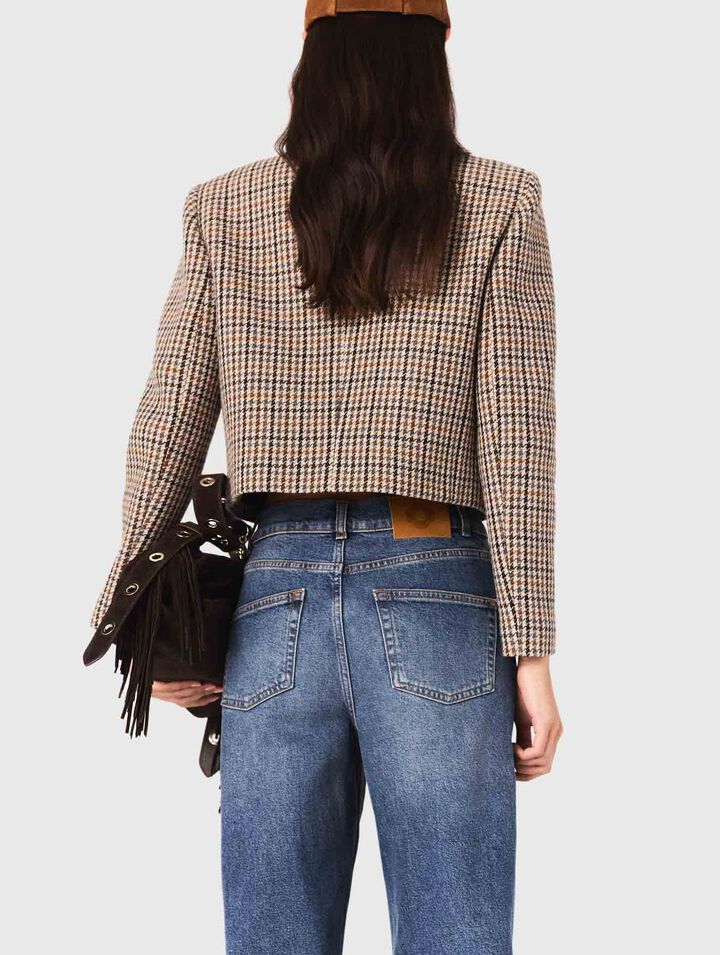 Short checked jacket Short checked jacket