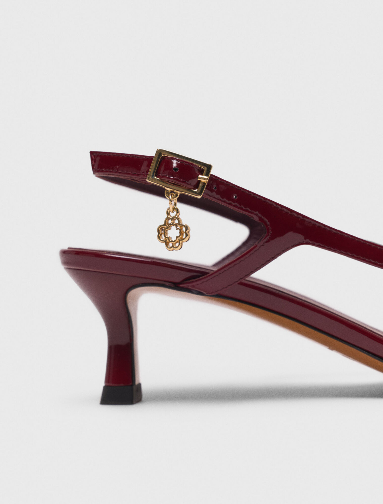 Patent leather slingback pumps