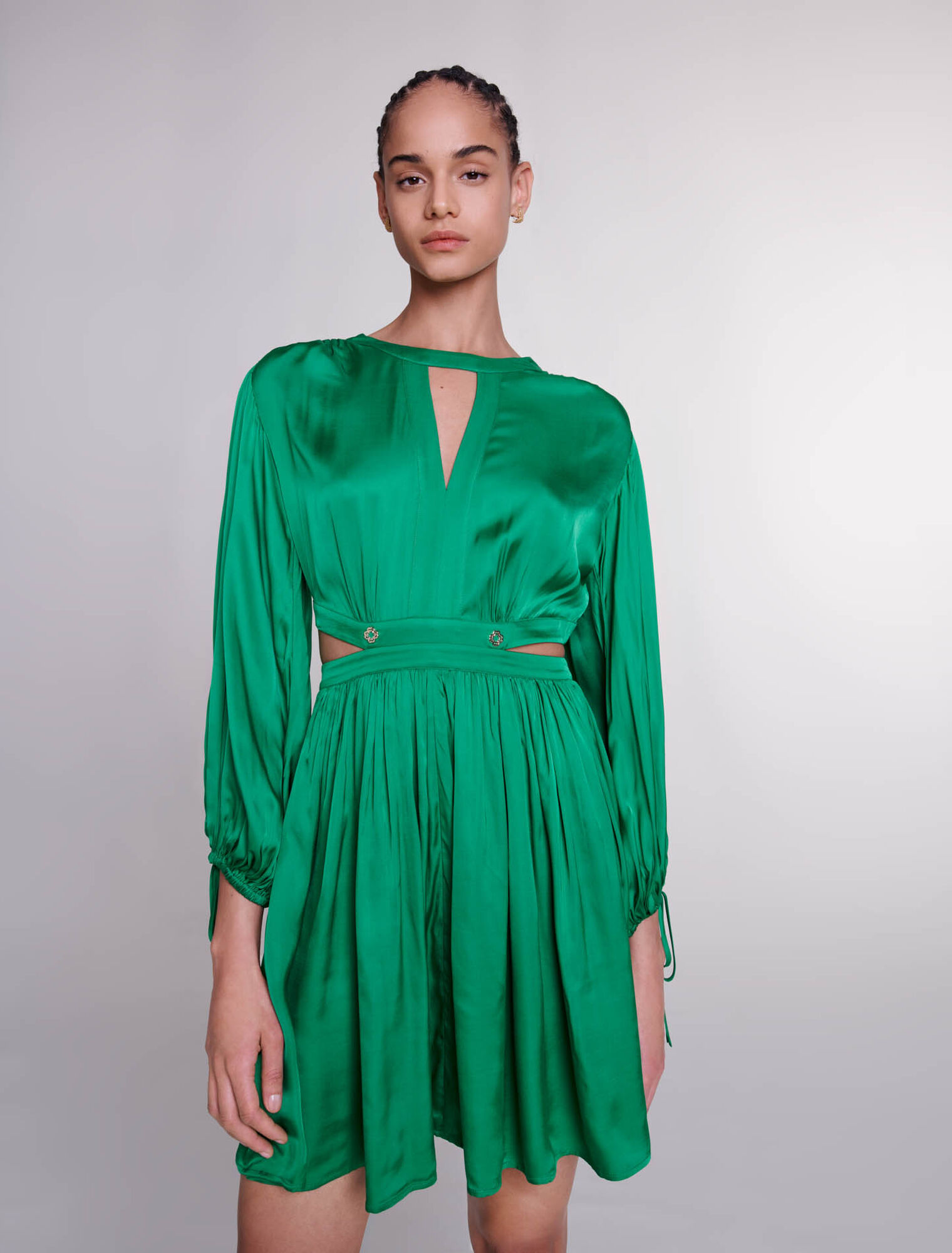 Short satin-look dress