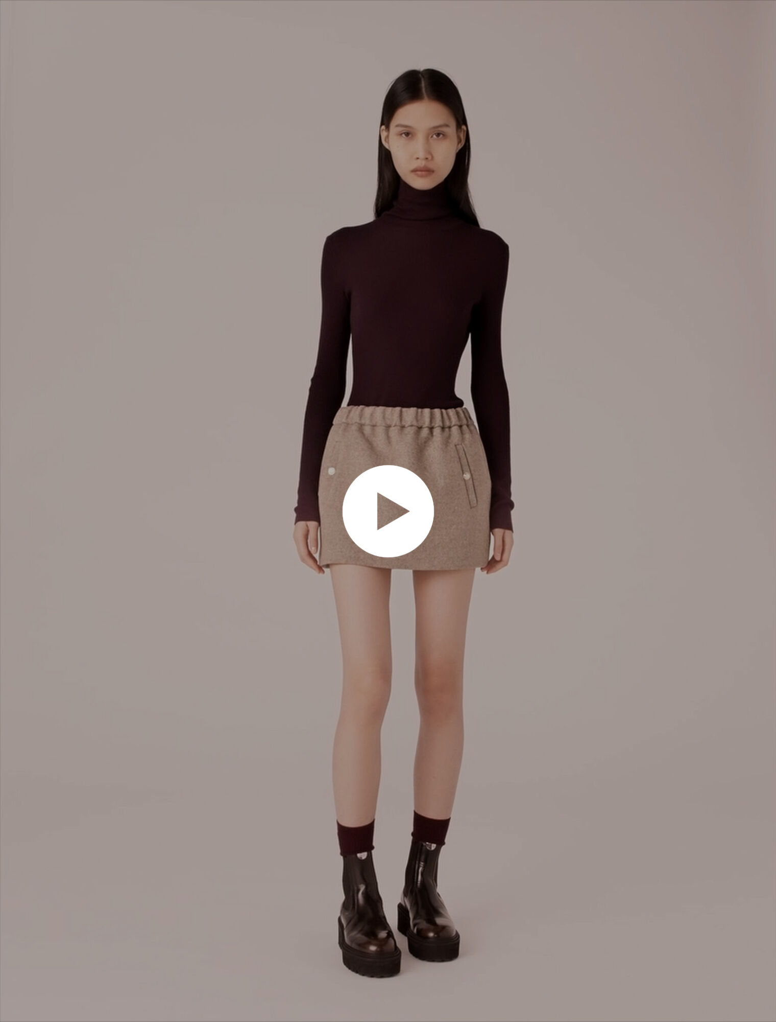 Second-skin sweater with a high neck