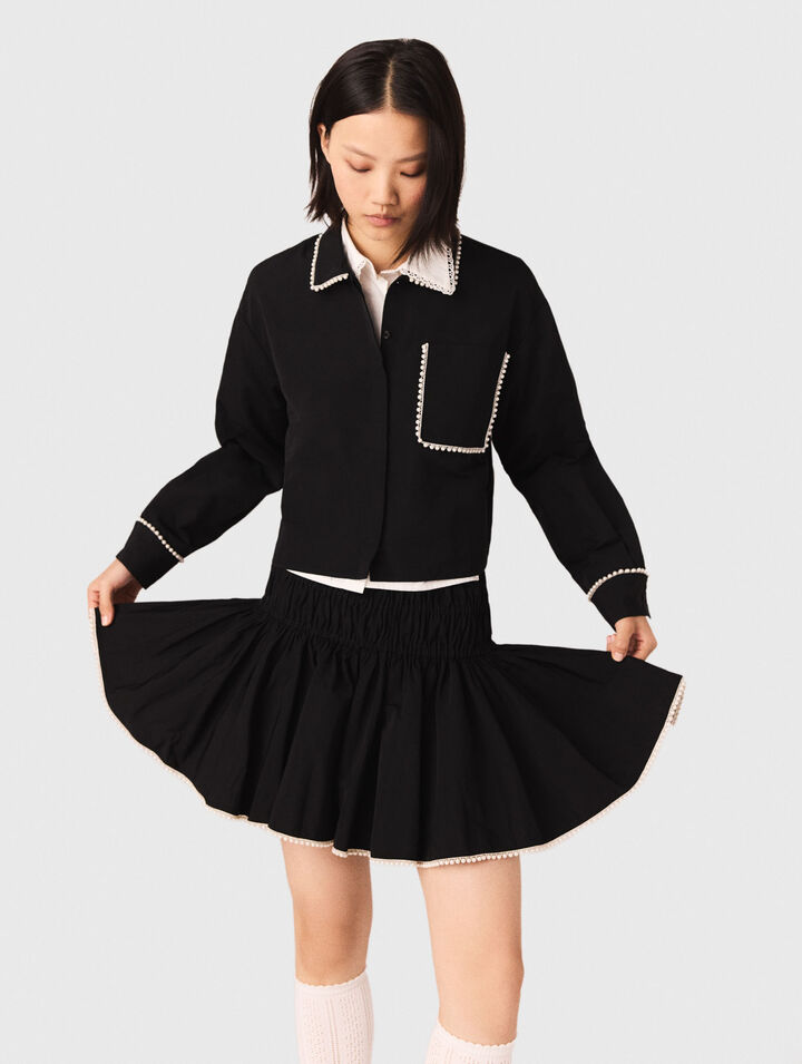 Beaded taffeta skirt