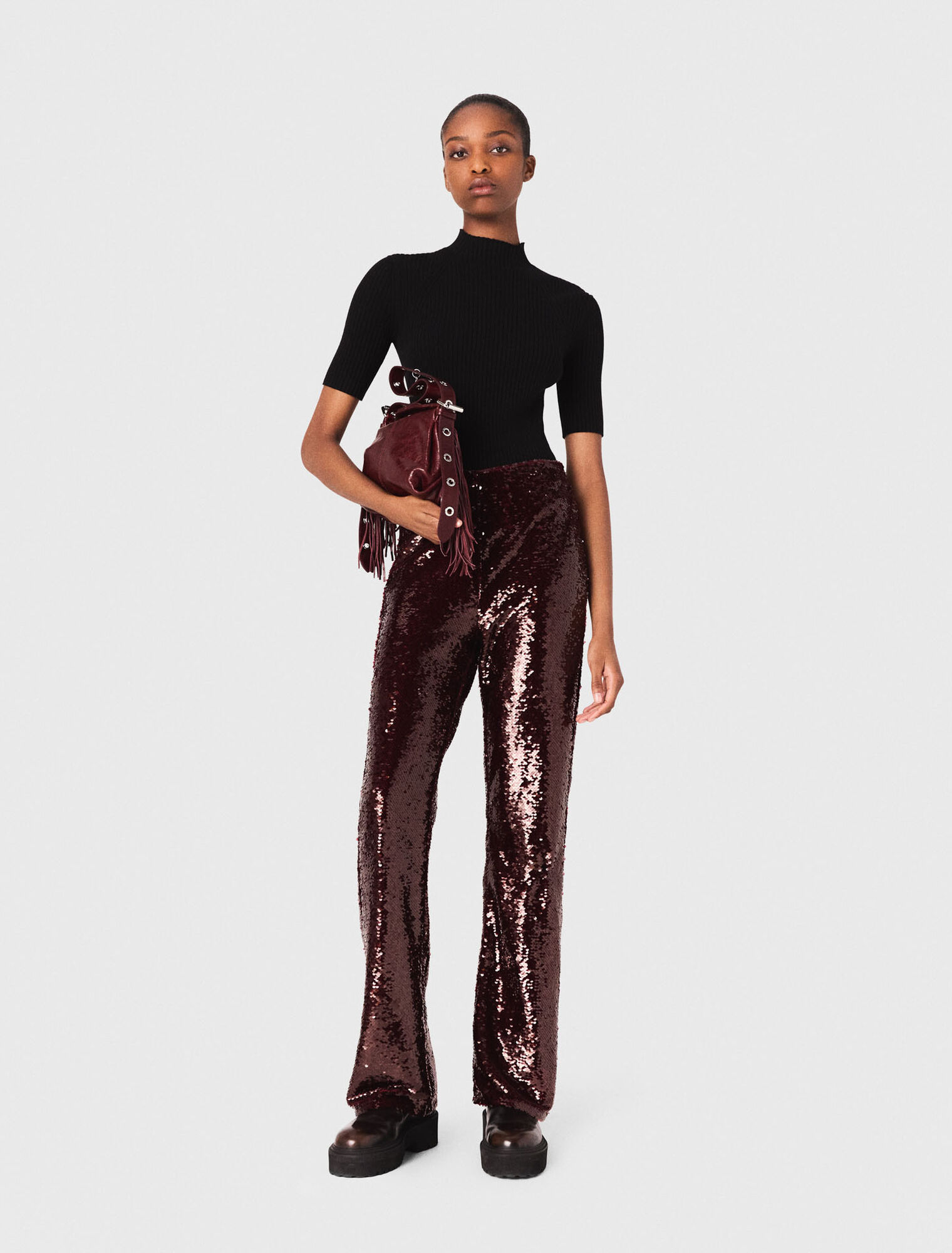 Sequin-embroidered trousers