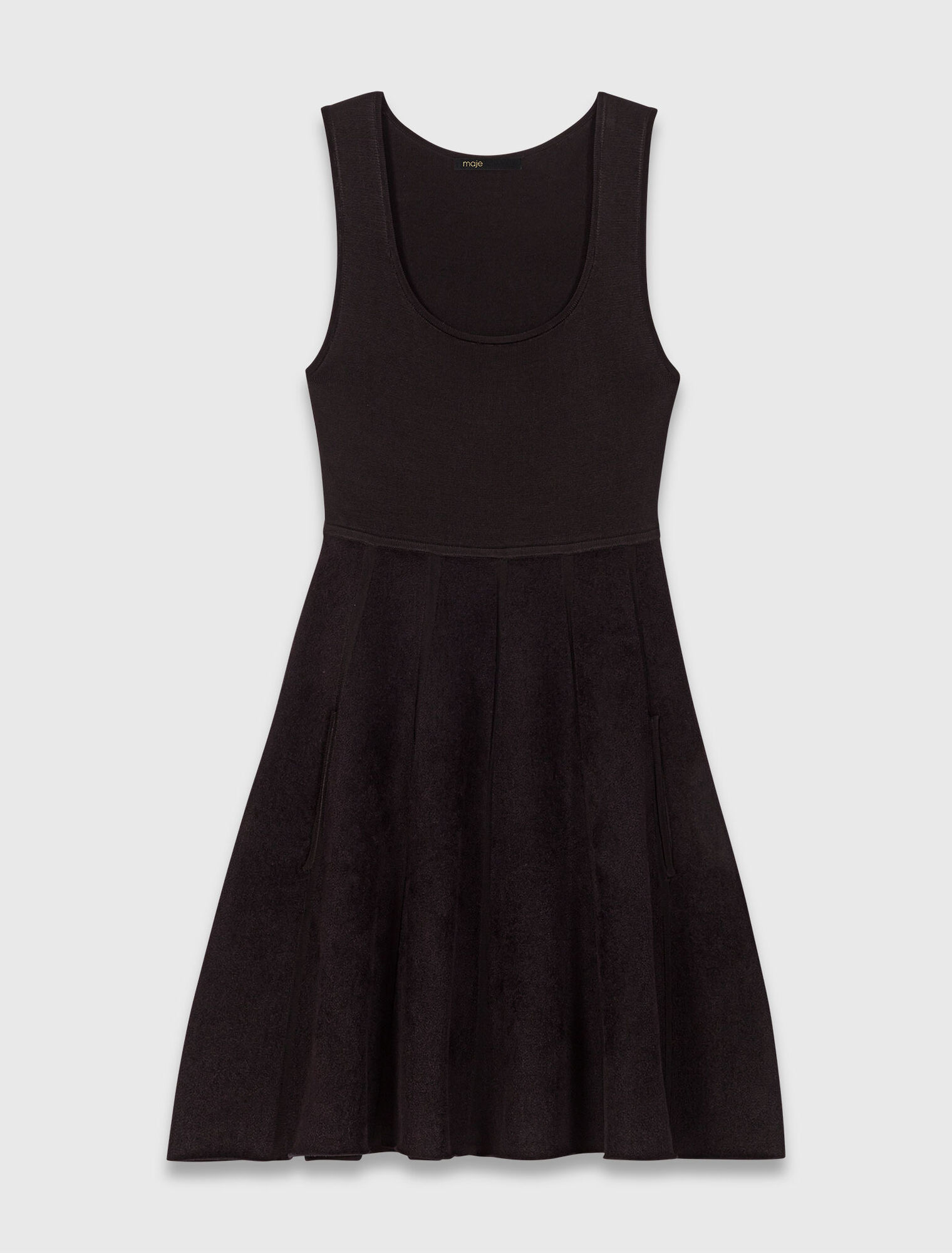 2-in-1 velvet-effect dress