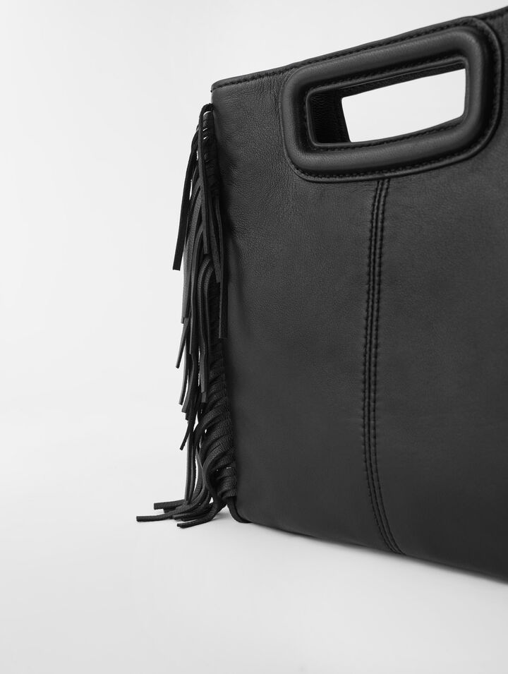 Smooth leather M bag with fringing Smooth leather M bag with fringing