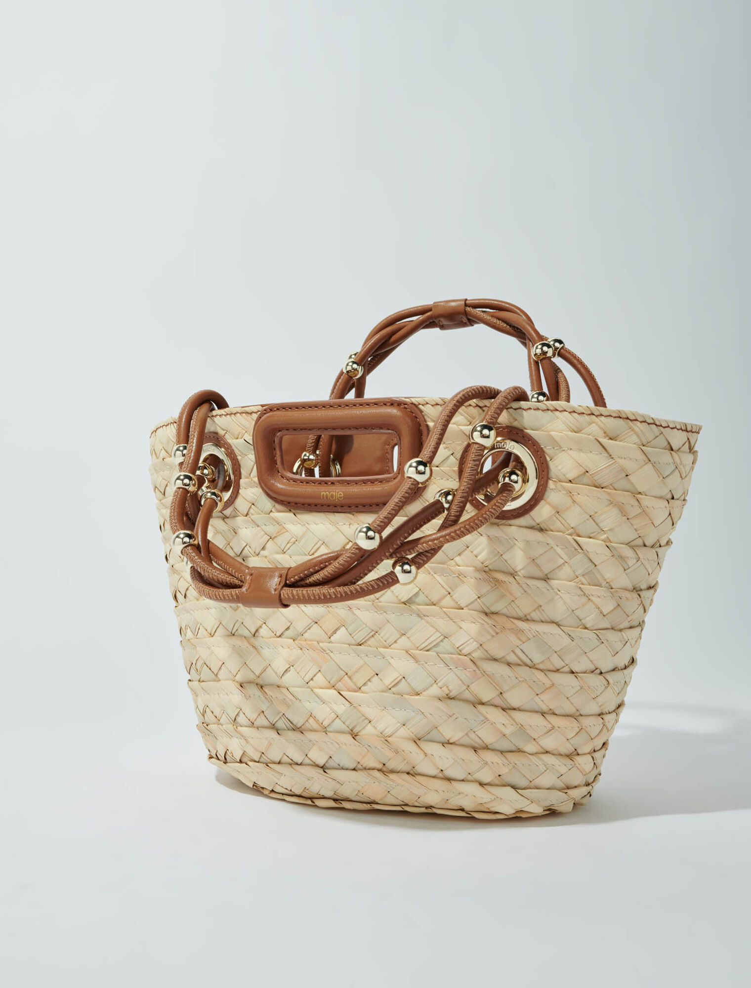 Mini woven basket bag