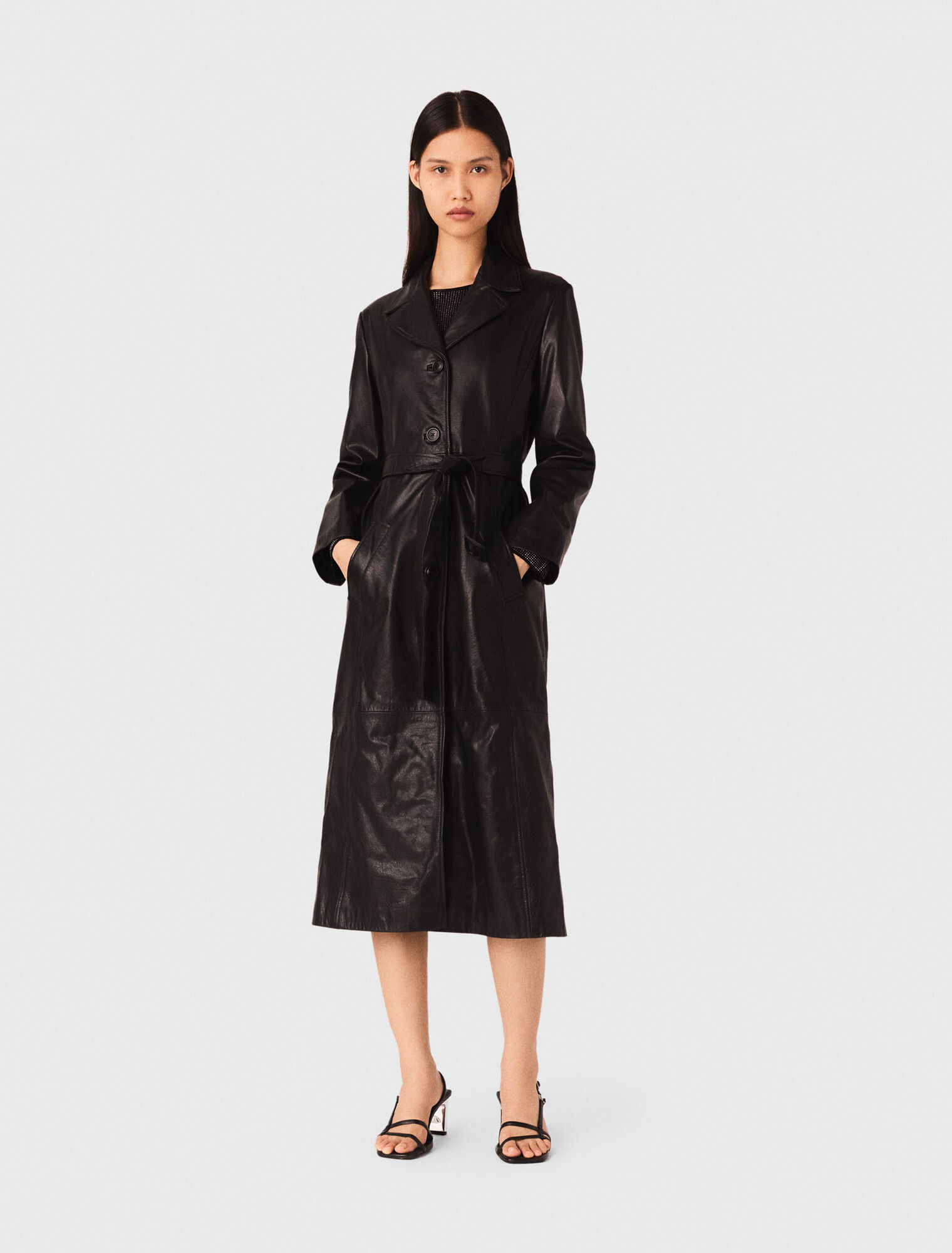 Long leather trench coat Long leather trench coat