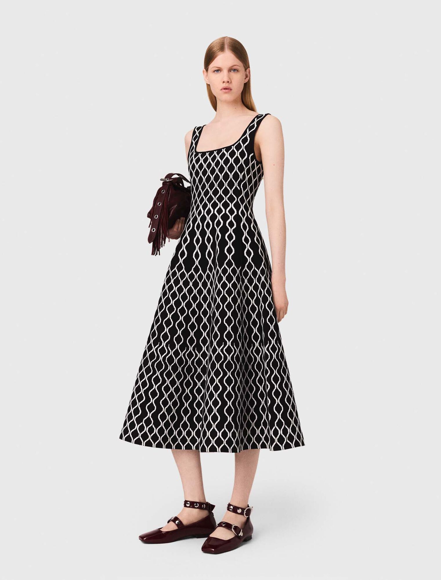 Jacquard knit midi dress
