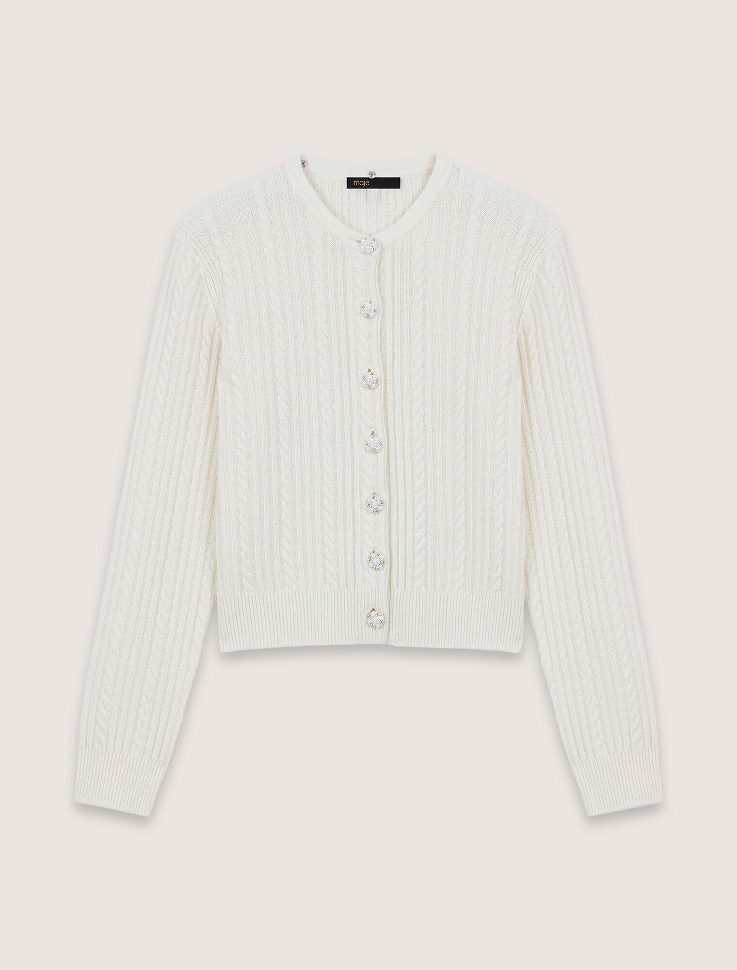 Knit cardigan with removable collar