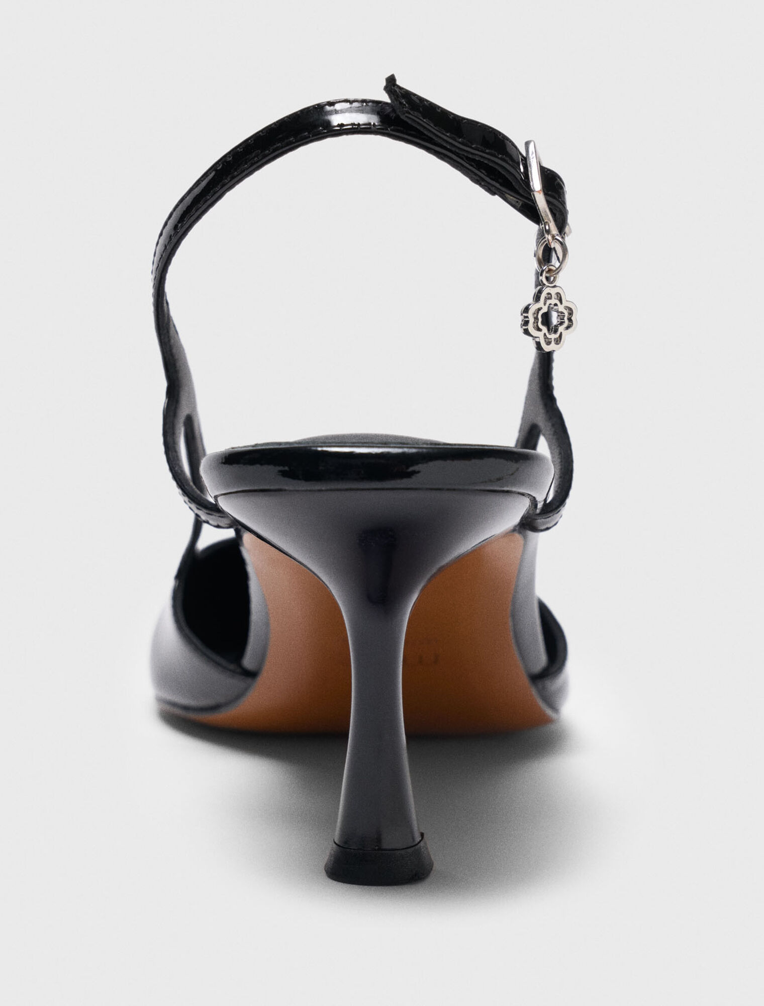 Patent leather slingback pumps