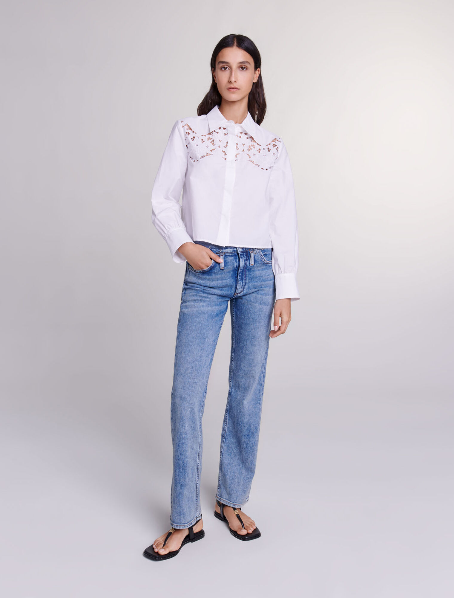 Openwork cotton shirt