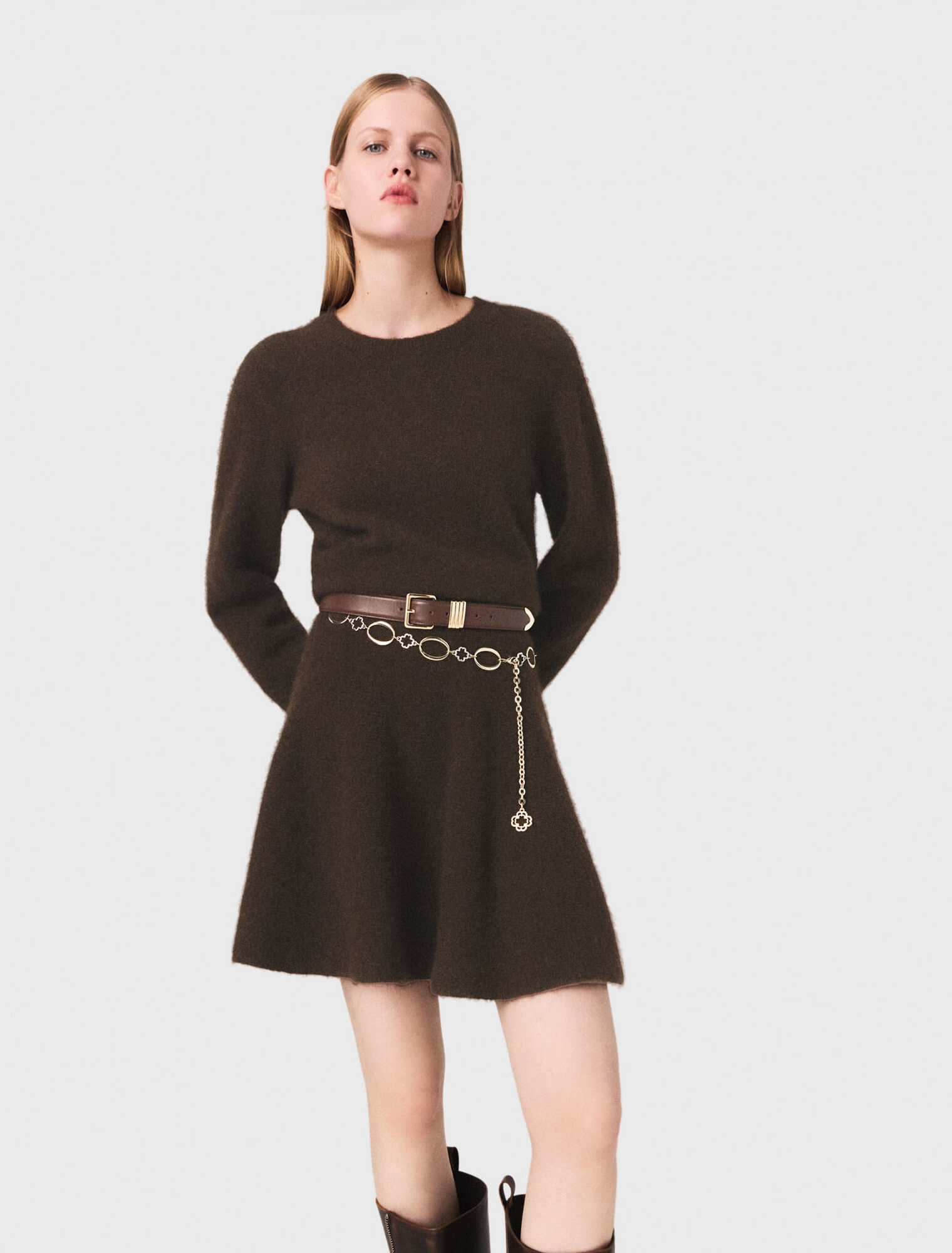 Short yak blend dress