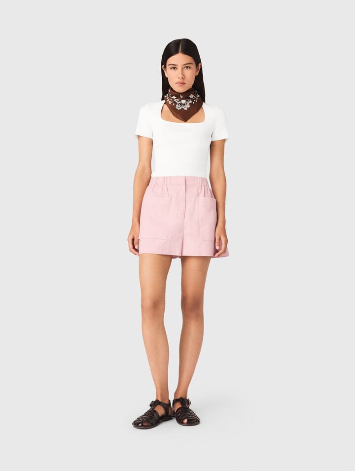 Square-neck ribbed jumper