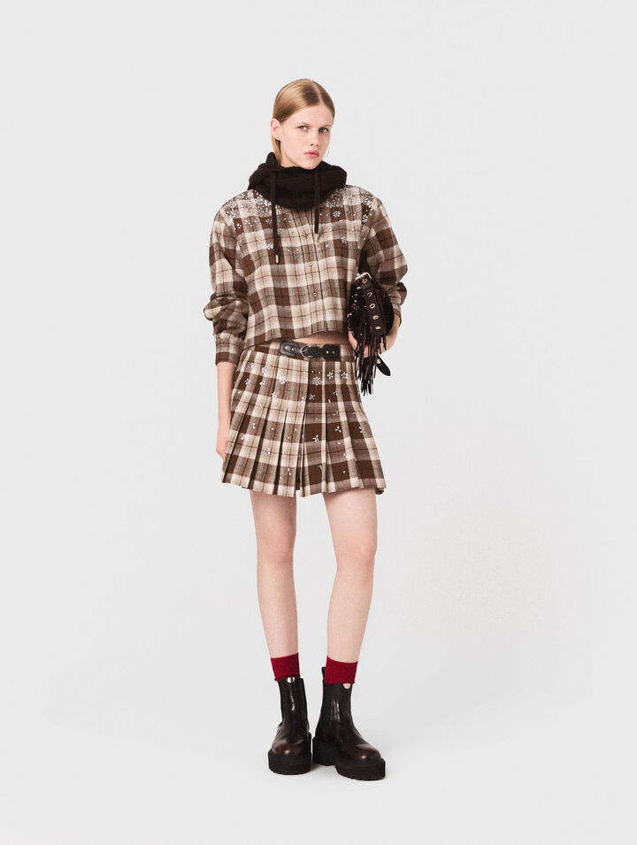 Rhinestone checked shirt Rhinestone checked shirt