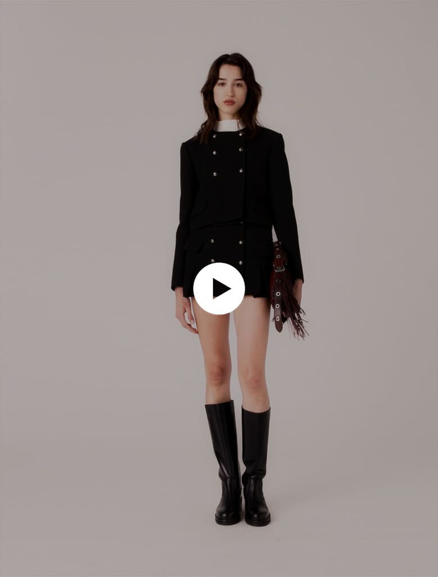 Short jacket with gold buttons