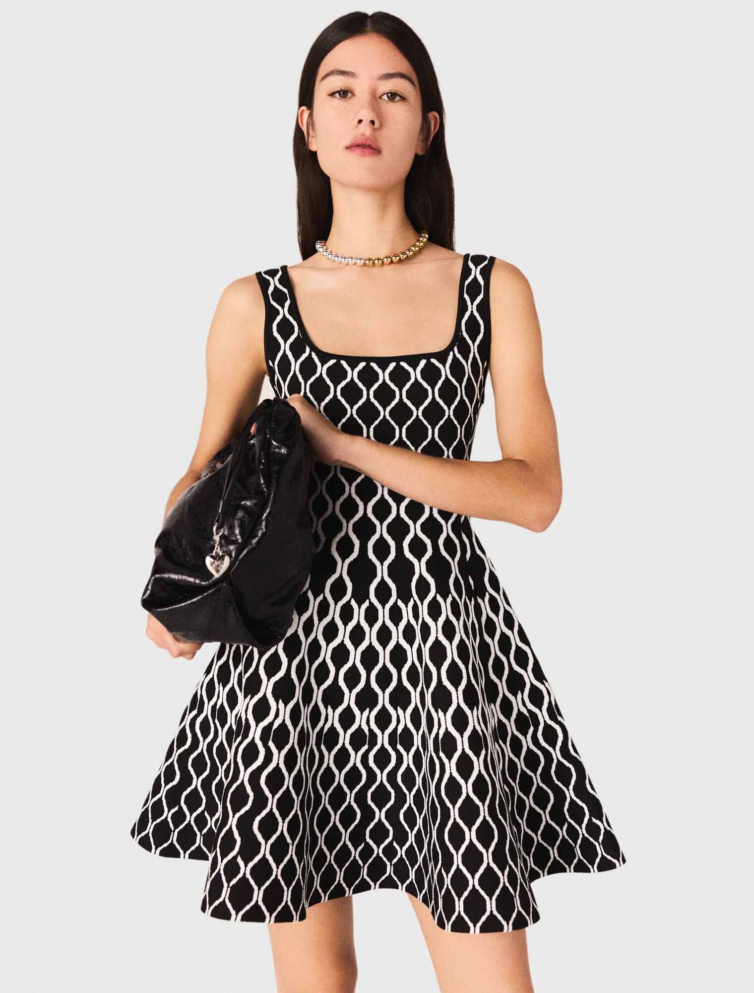 Jacquard knit short dress