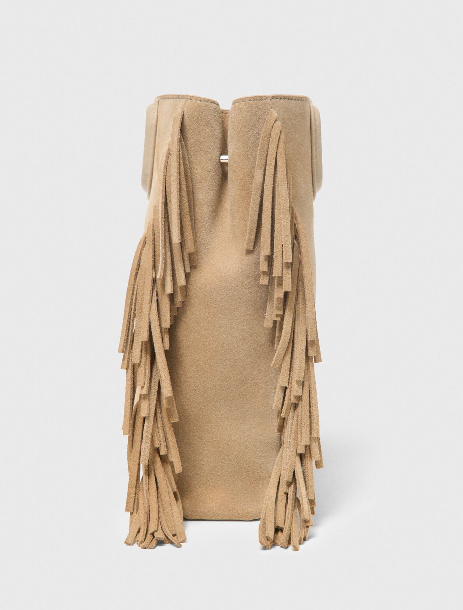 Fringed M bag in suede