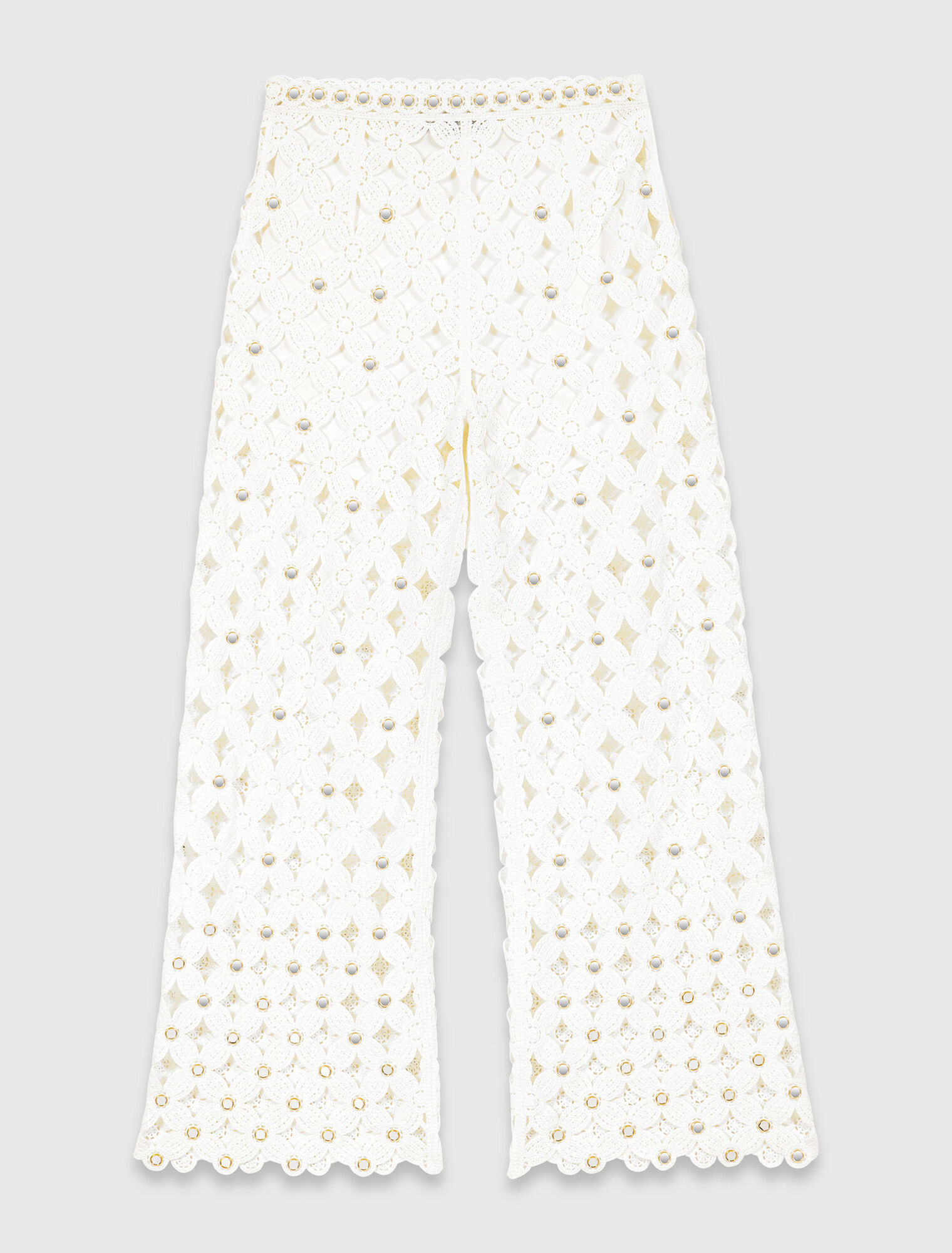 Crochet trousers with mirrors