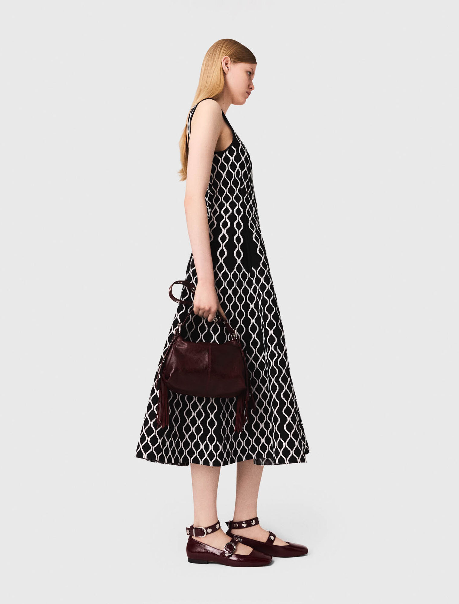 Jacquard knit midi dress