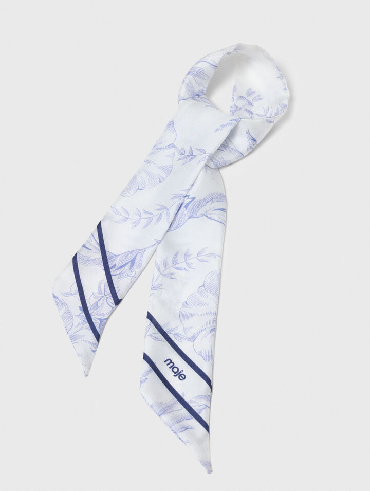 Floral print silk scarf