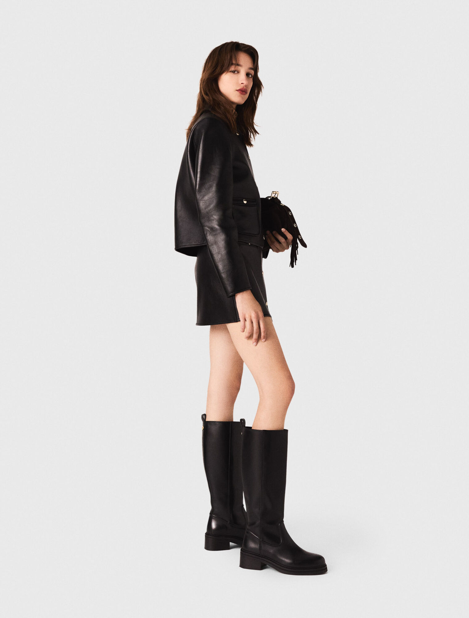 Cropped leather jacket Cropped leather jacket