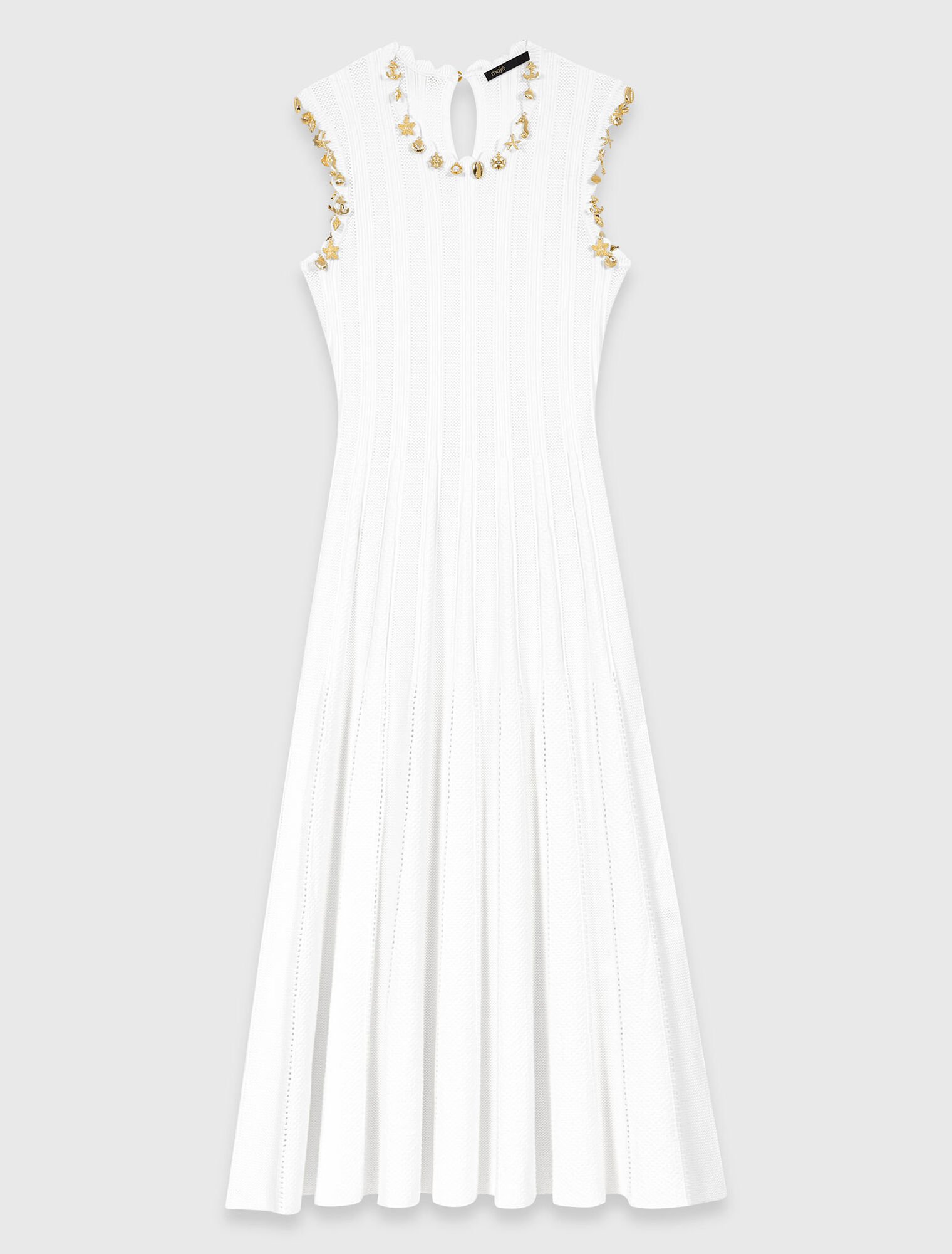 Knit dress with gold jewellery