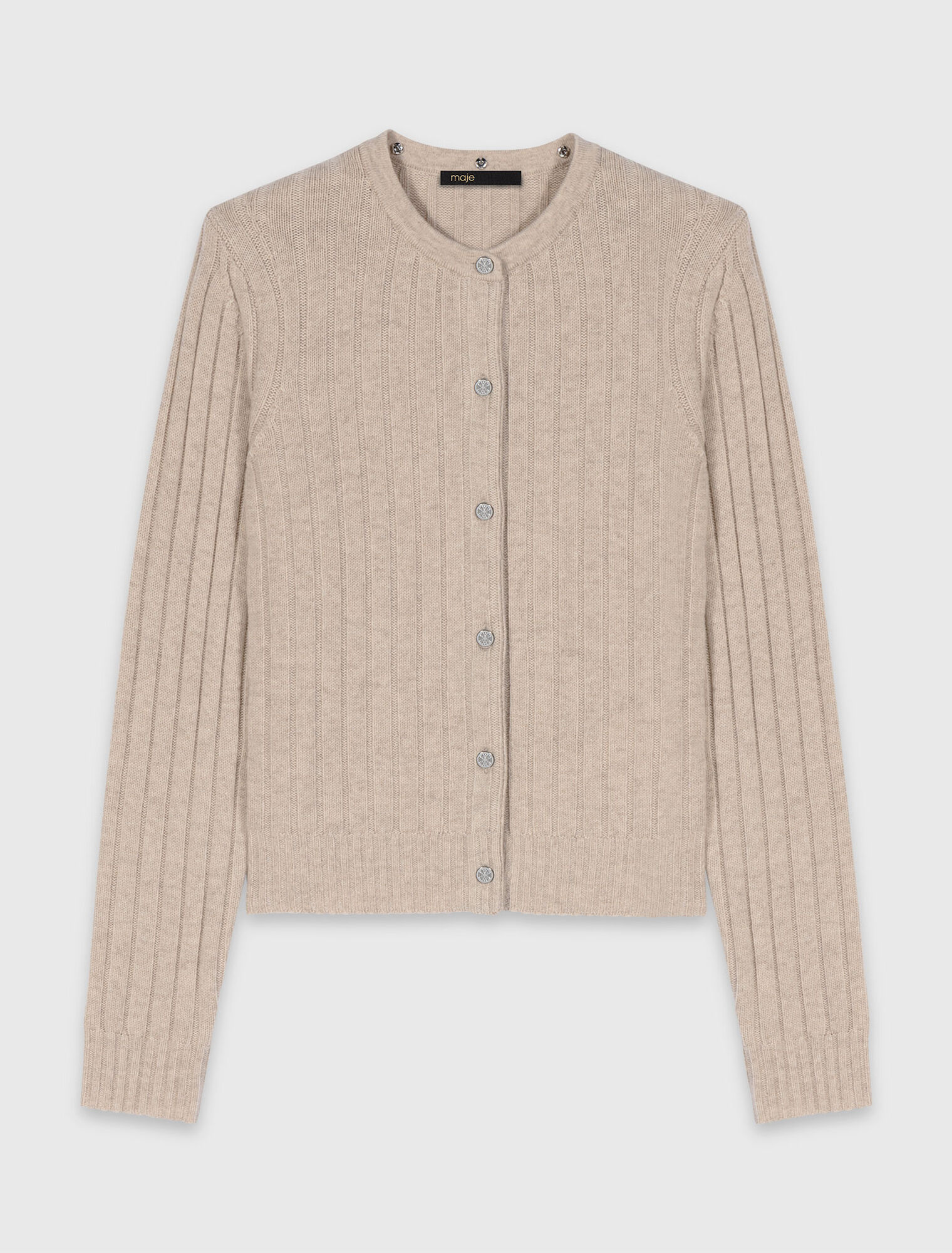 Cardigan with removable bead collar