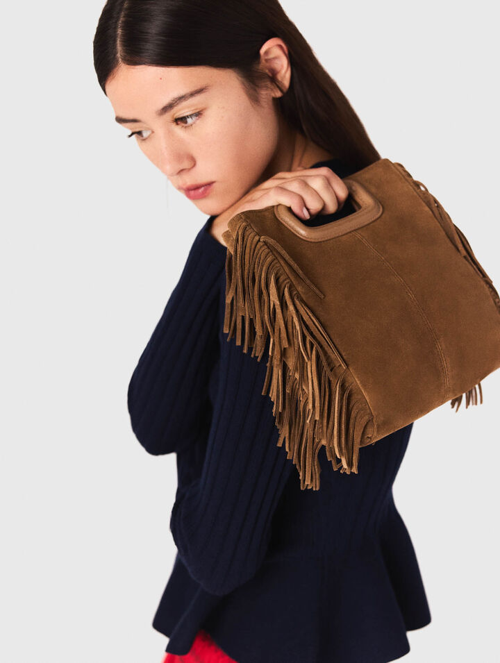 Fringed M bag in suede Fringed M bag in suede
