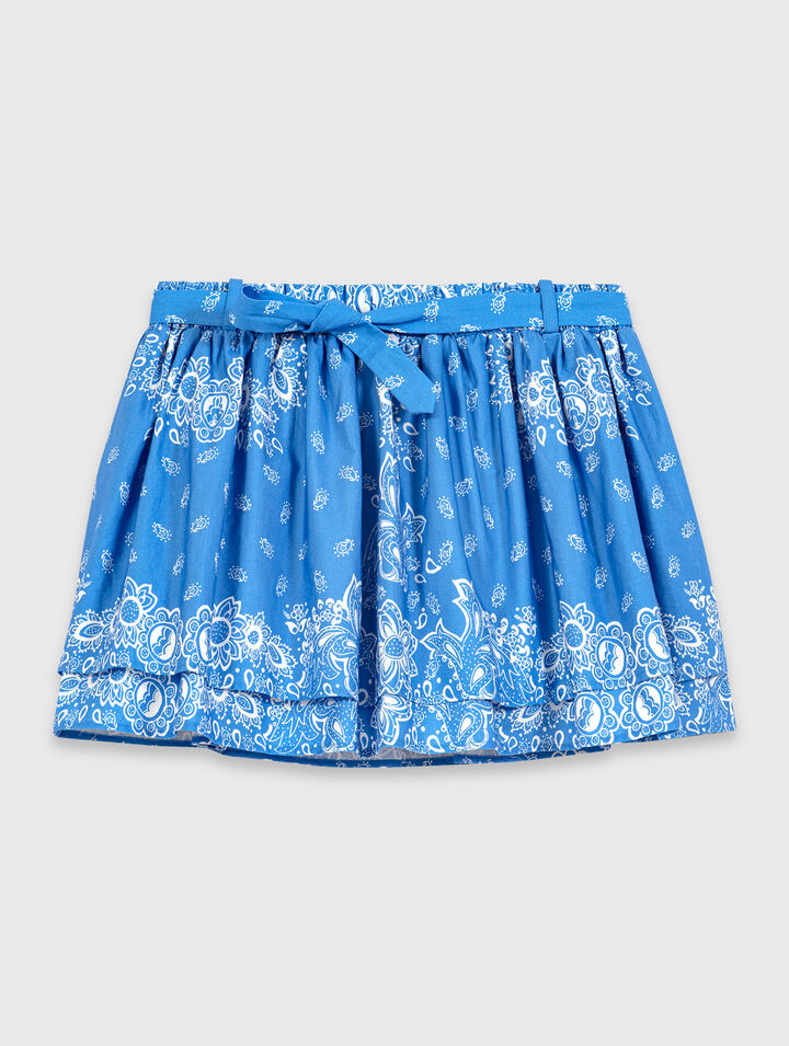 Printed ruffled skirt