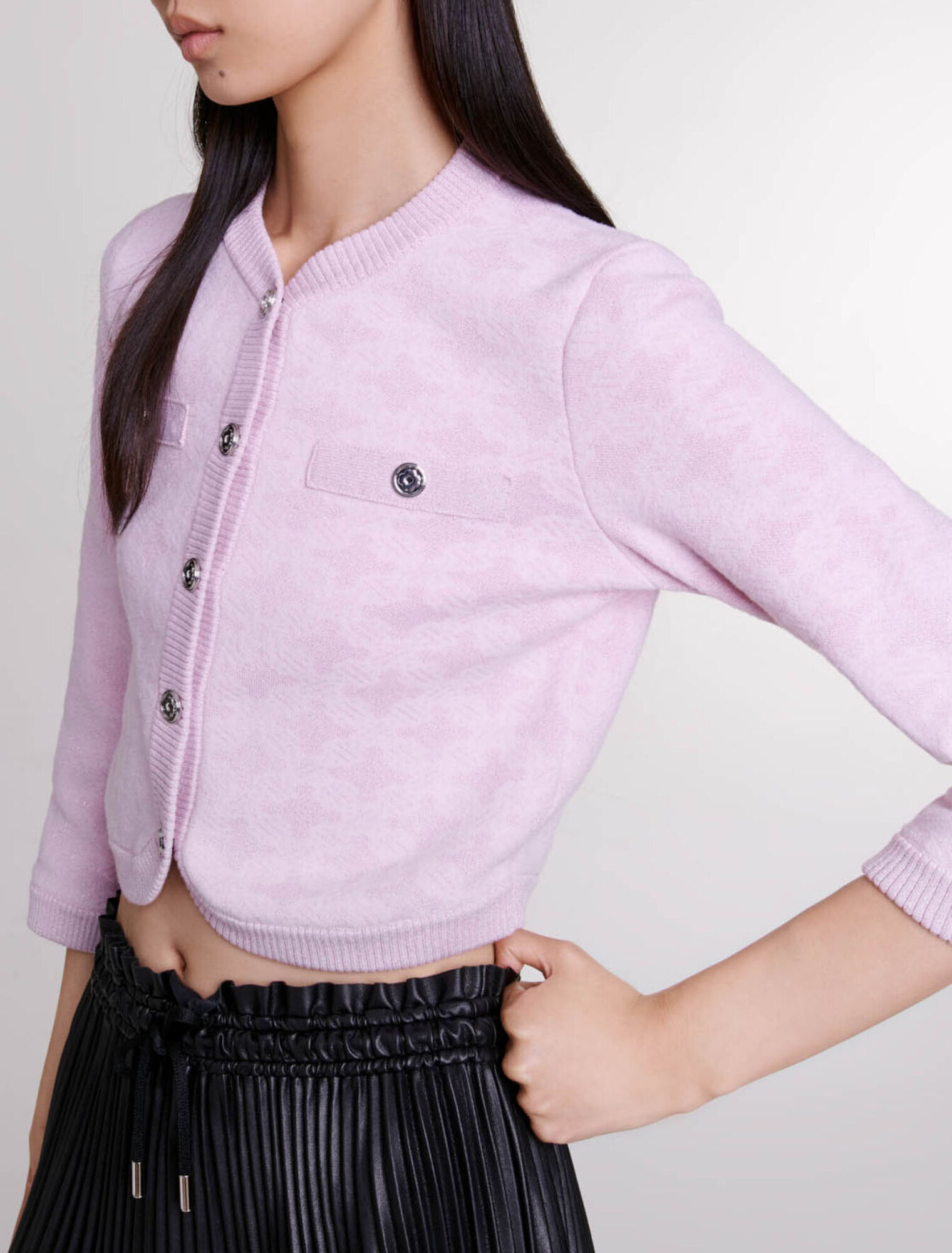 Cardigan in jacquard-effect knit