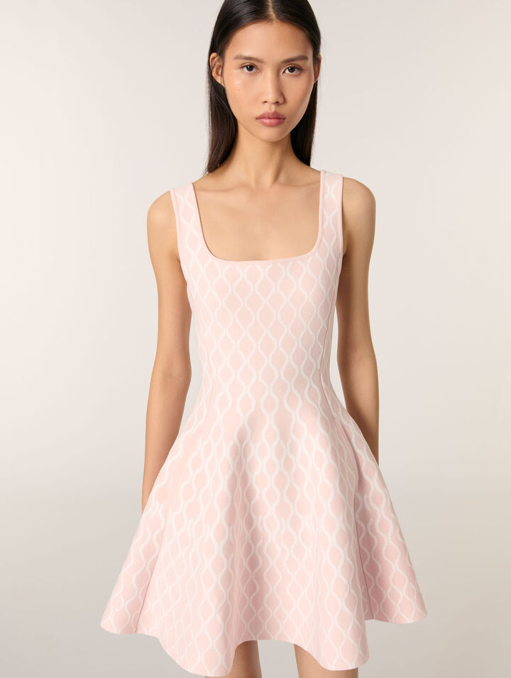 Short jacquard knit dress