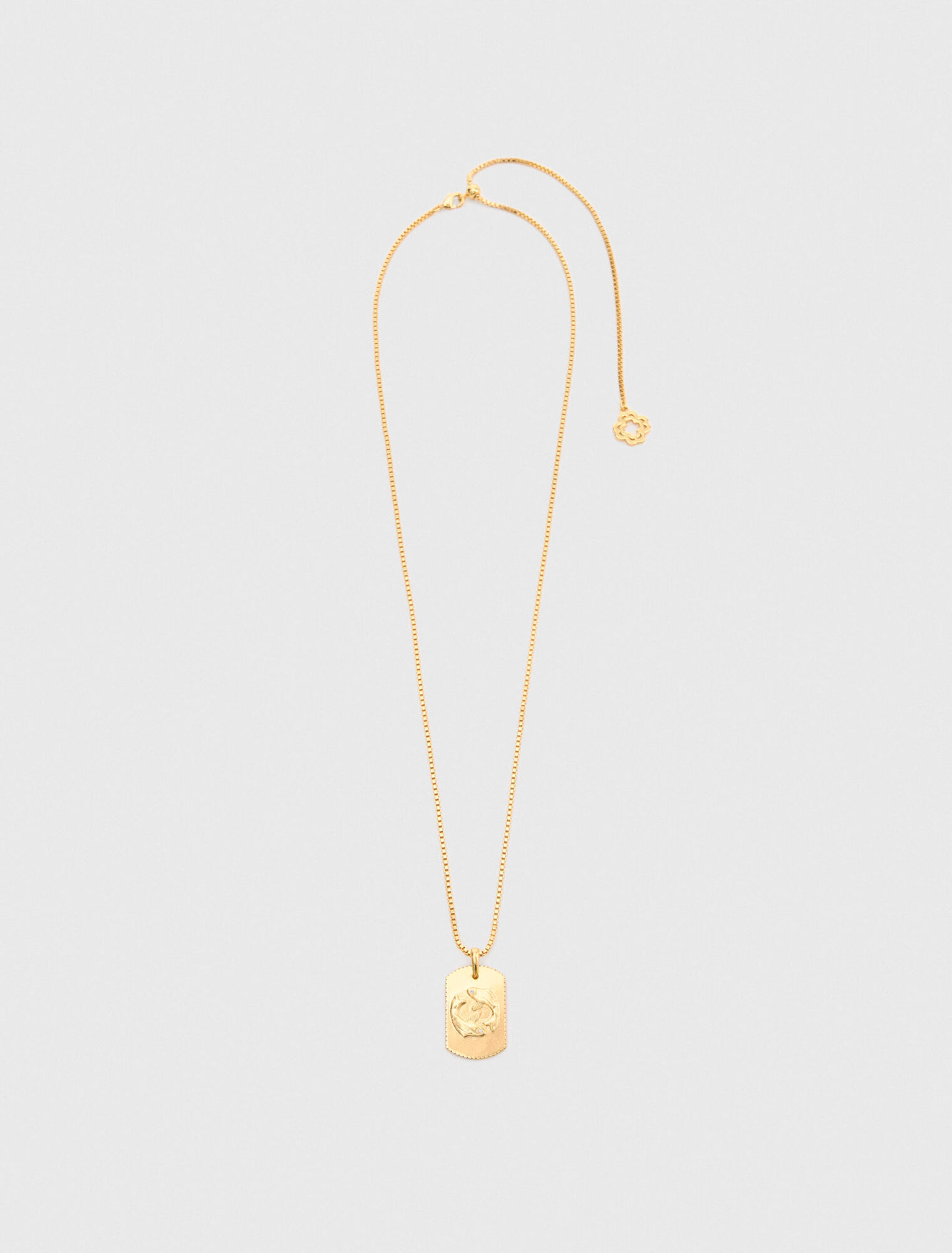 Zodiac sign plaque necklace