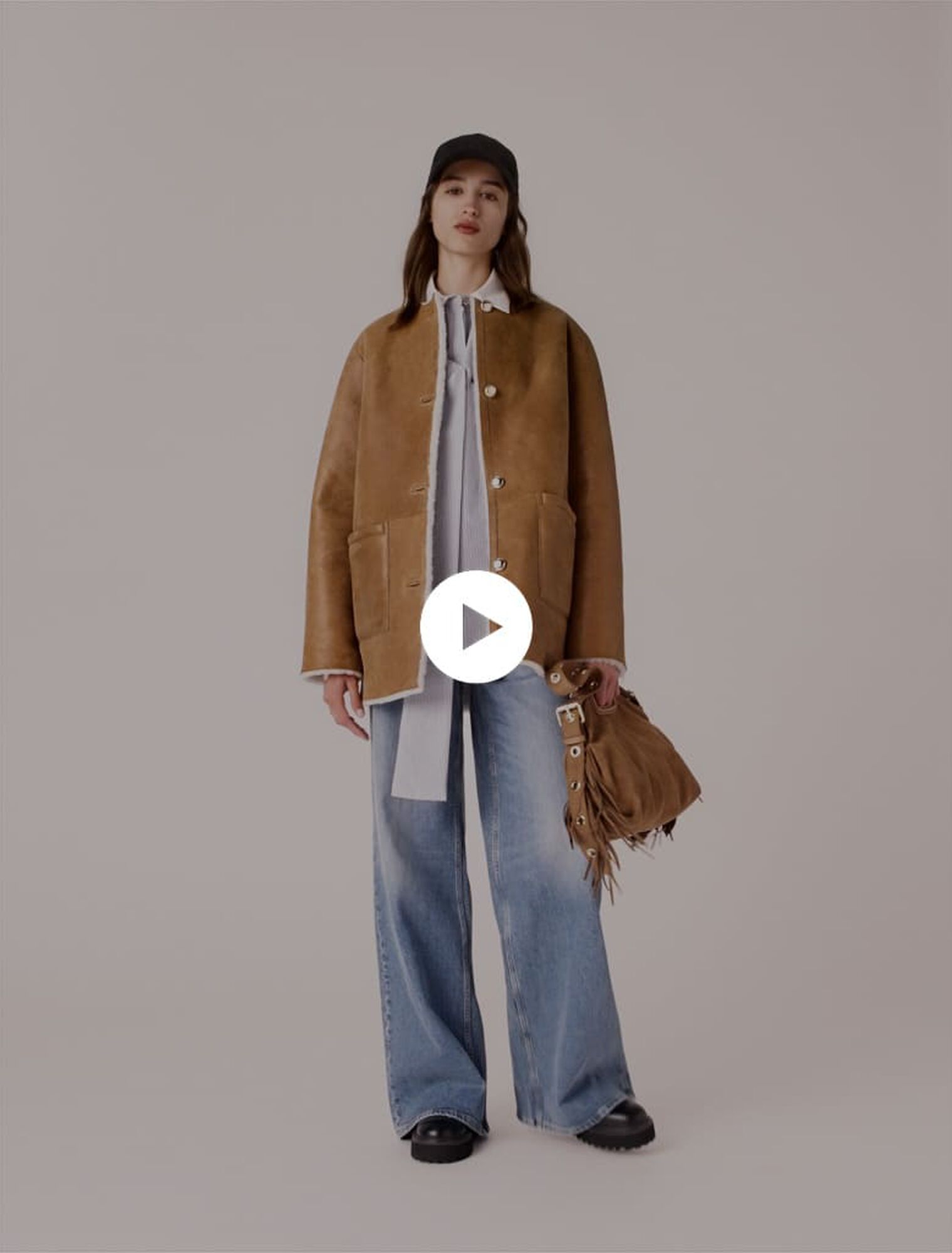 Reversible leather coat