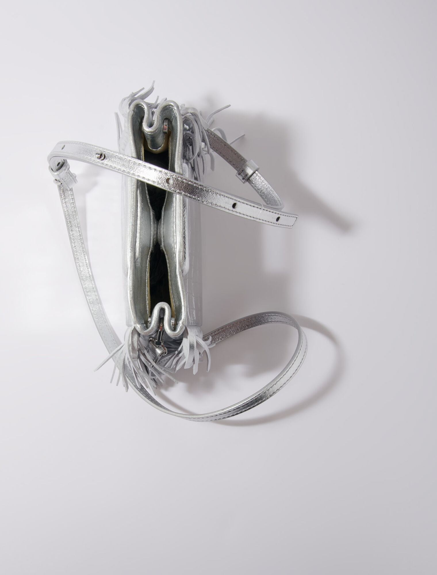 Mini embossed-leather M bag with chain