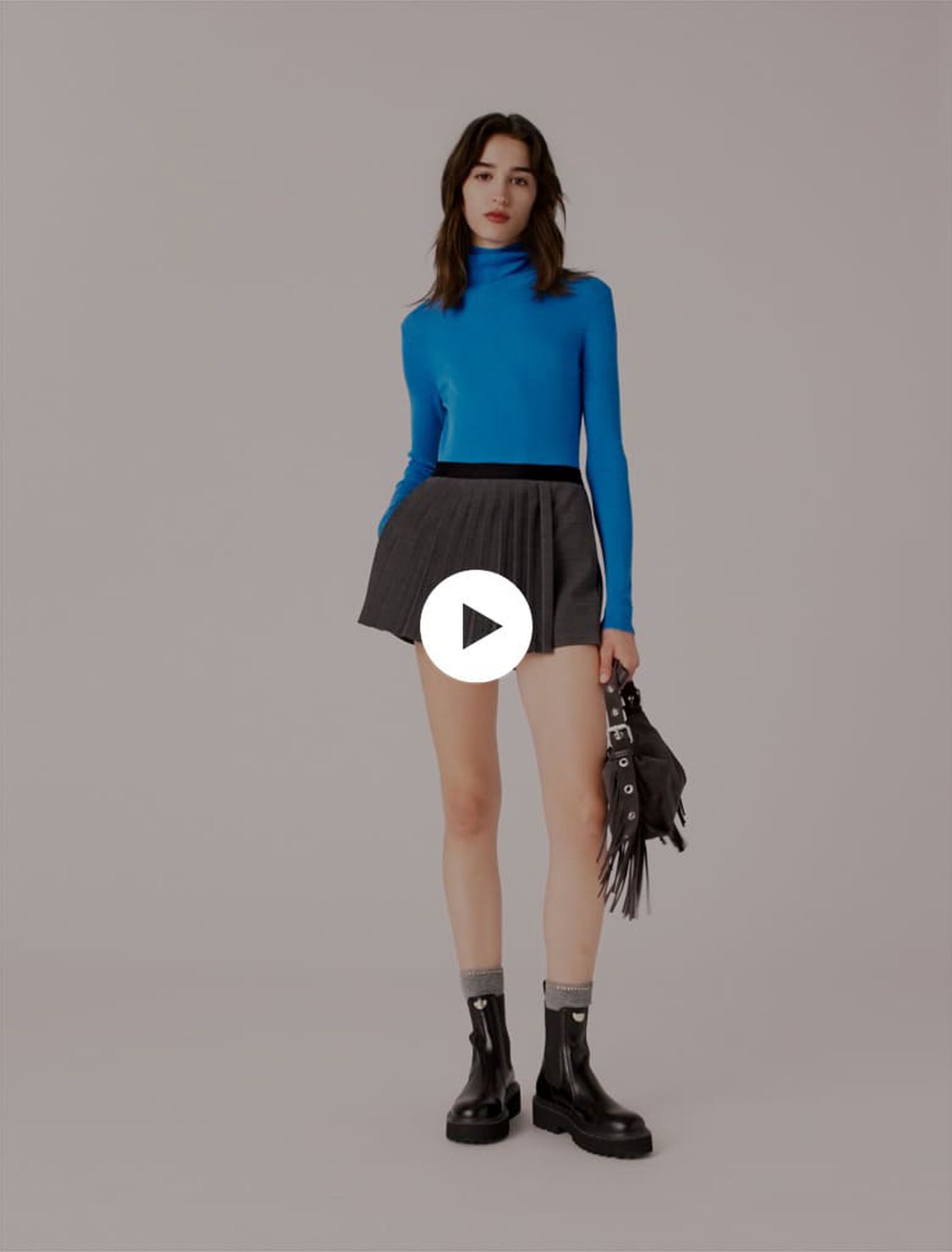 Second-skin sweater with a high neck