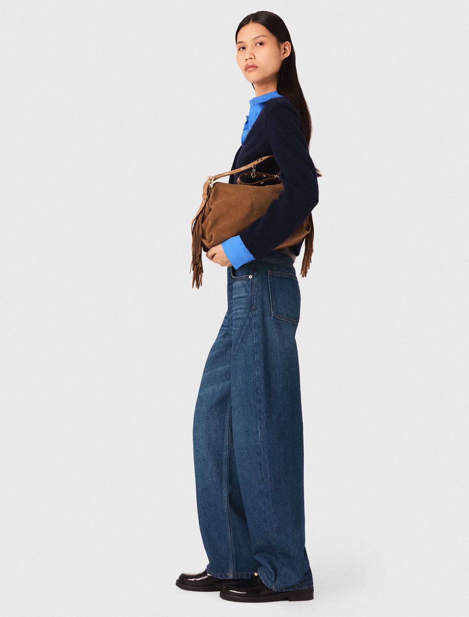 Balloon jeans with martingale
