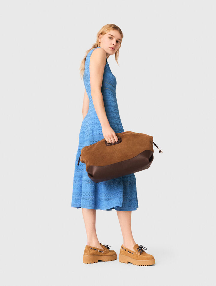 Pointelle knit maxi dress