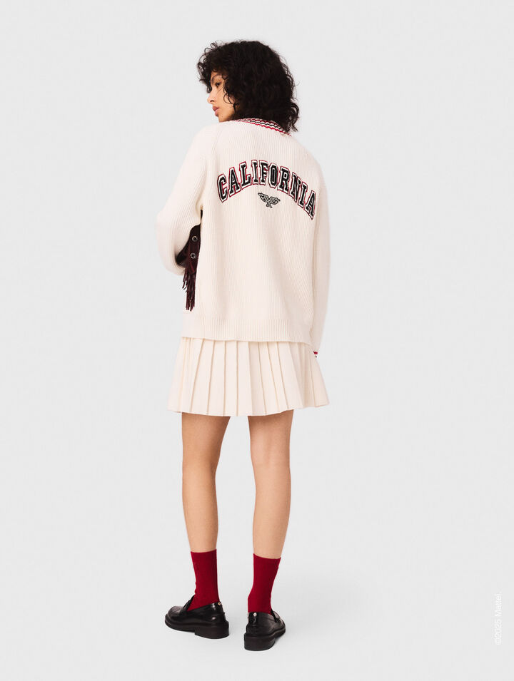 Embroidered longline cardigan