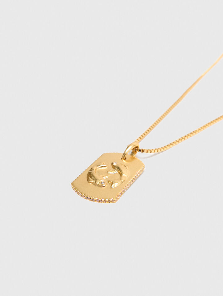 Zodiac sign plaque necklace Zodiac sign plaque necklace
