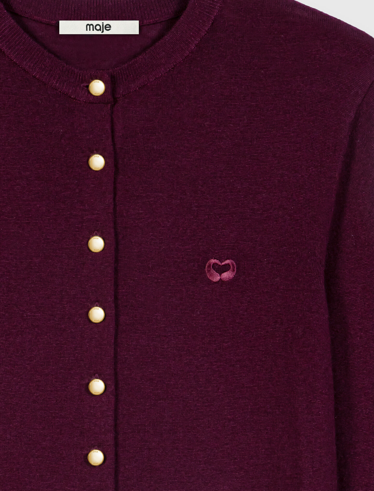 Cardigan with embroidered logo Eggplant for Women | Maje