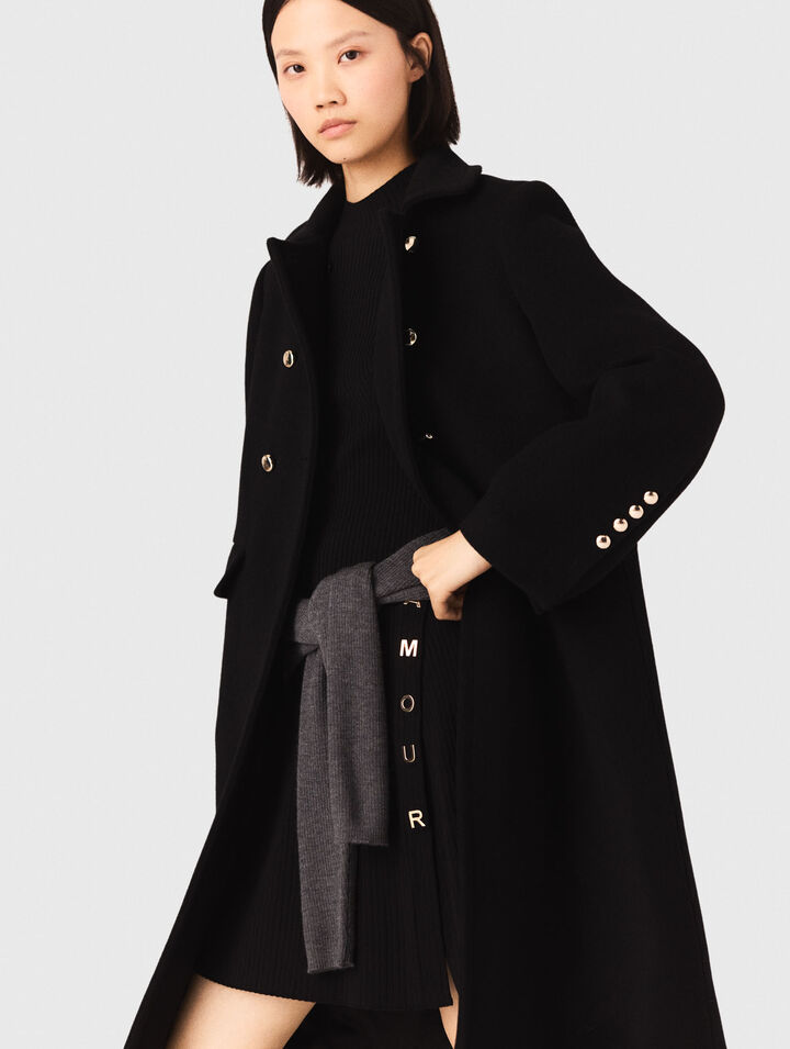 Long wool blend coat