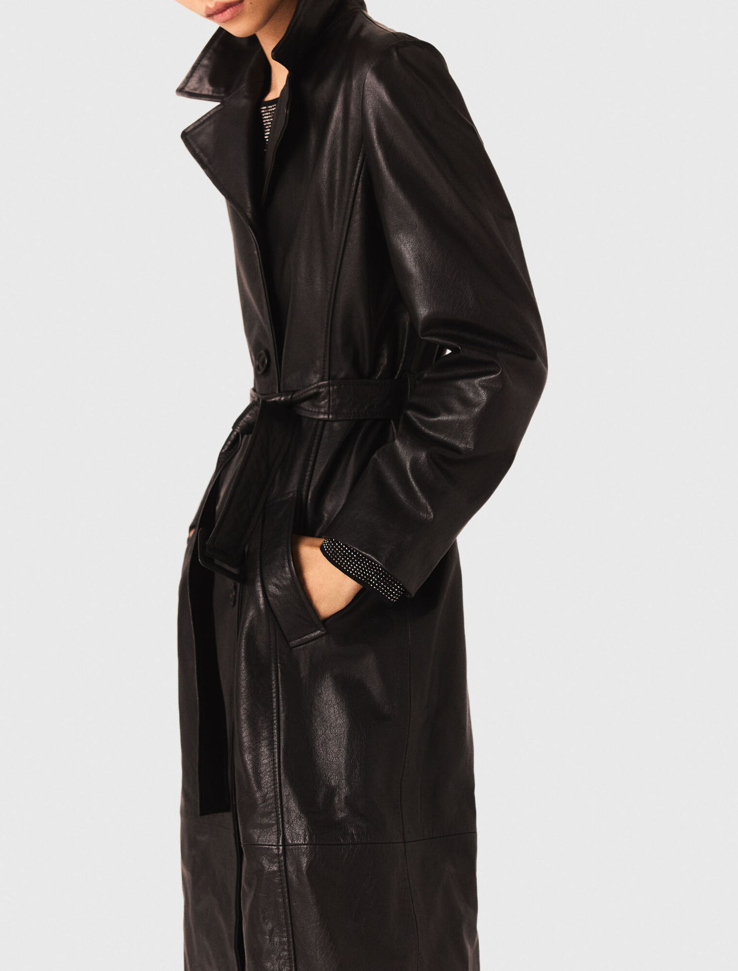Long leather trench coat Long leather trench coat