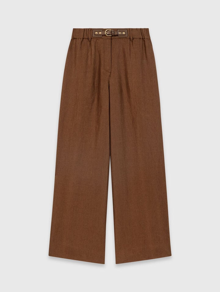 Linen-blend trousers